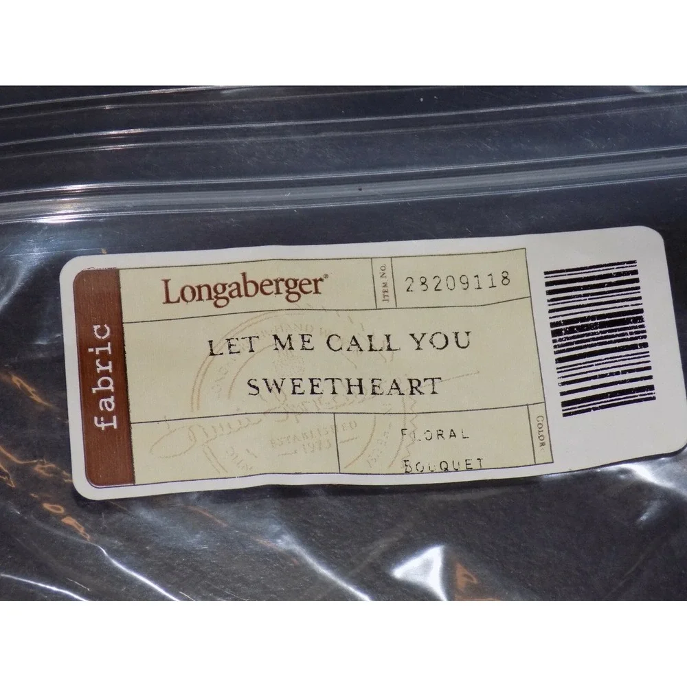 Spring Bouquet 2004 Let Me Call You Sweetheart Basket Liner Longaberger
